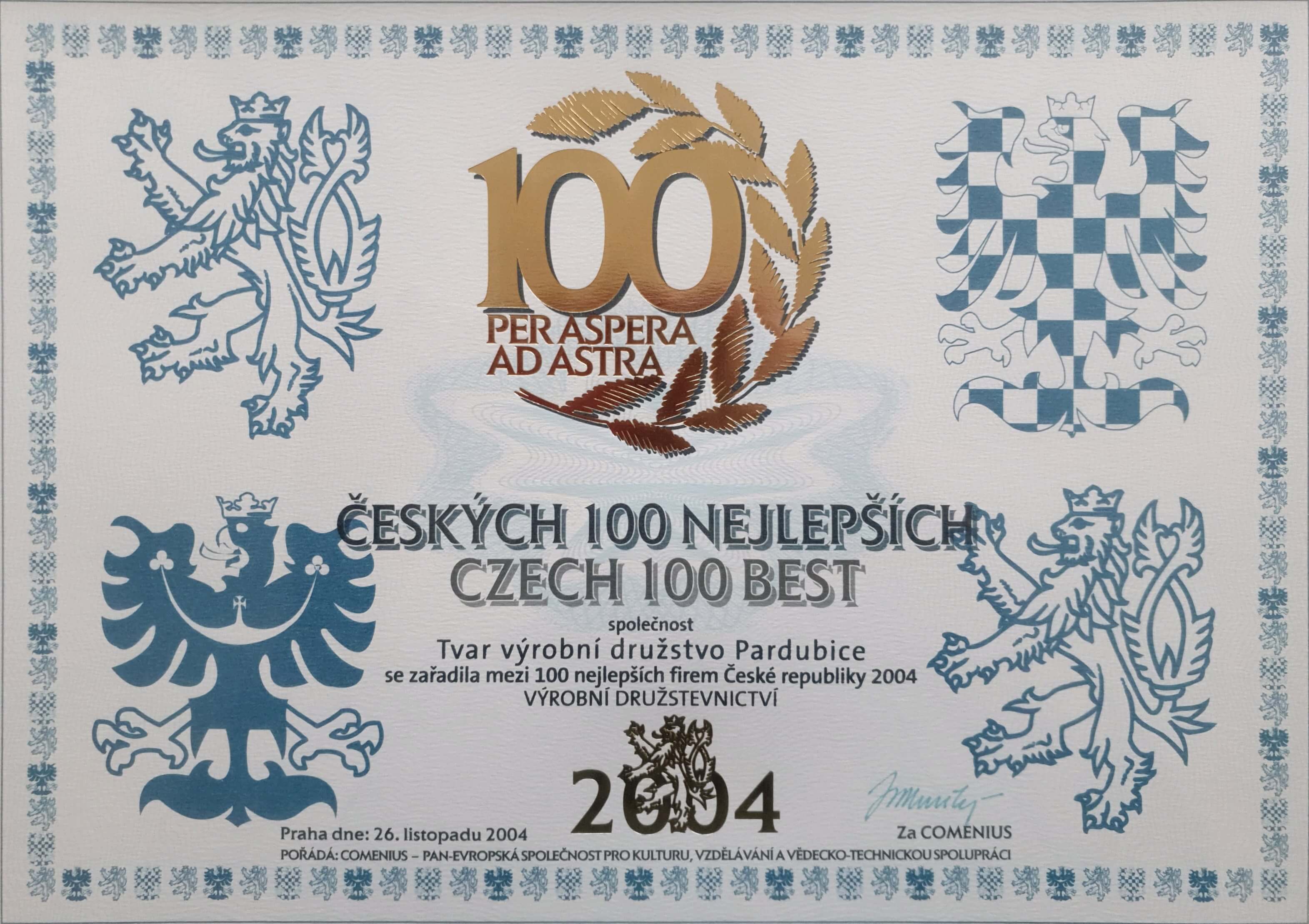 Certificate 100 nej 2004