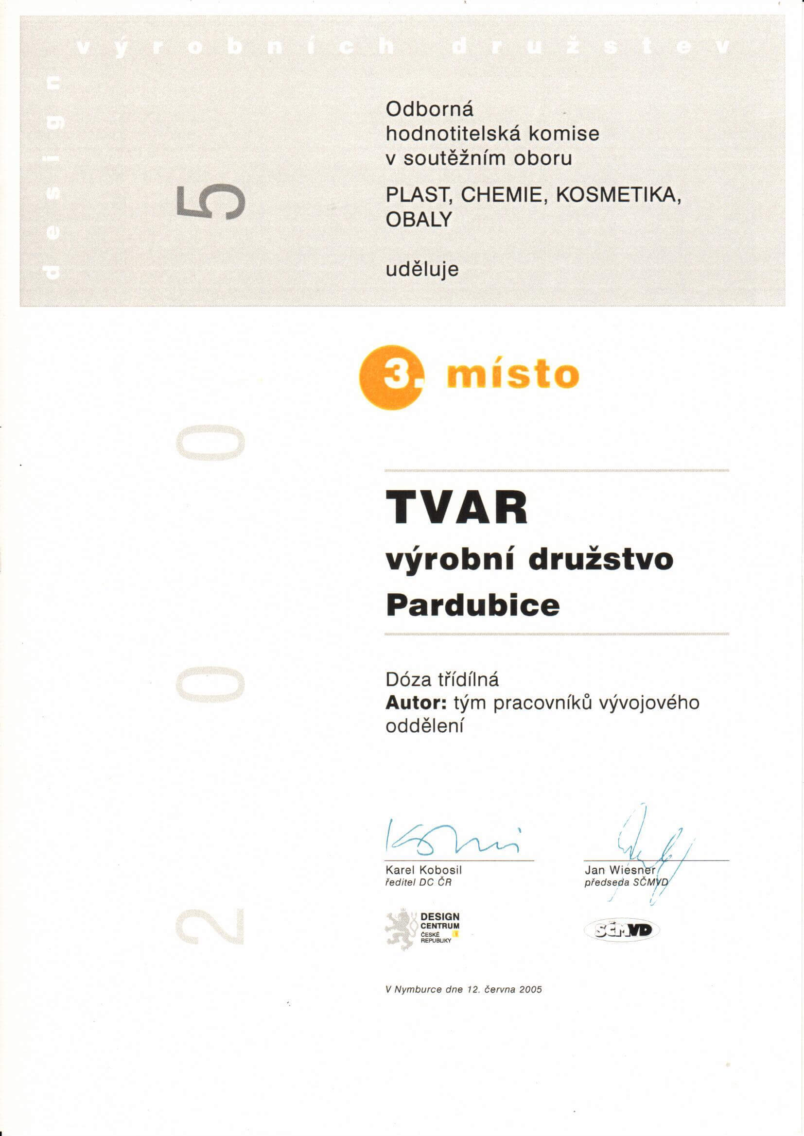 Certificate Design VD 2005 - dóza 3dílná