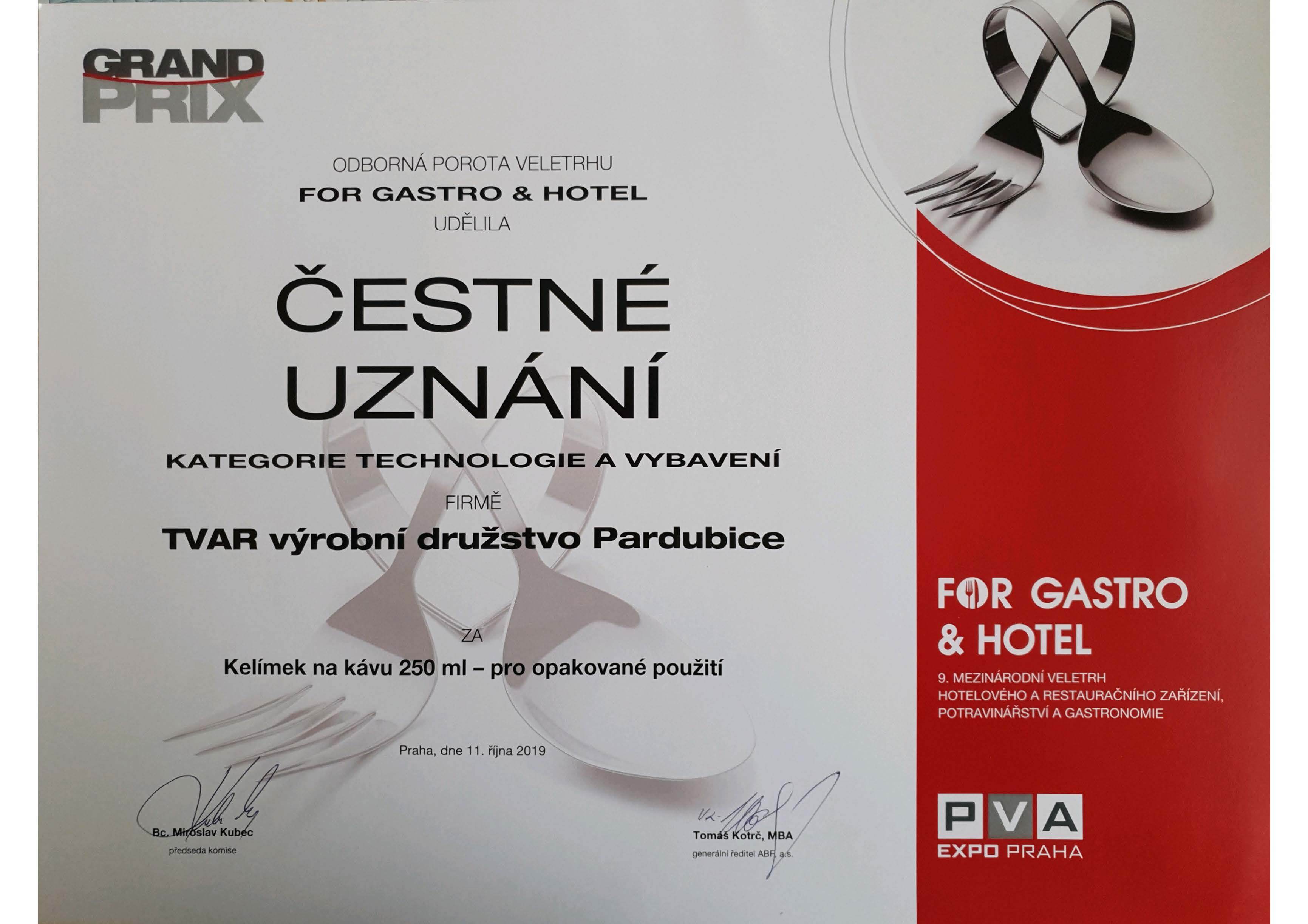 Certificate For Gastro 2019